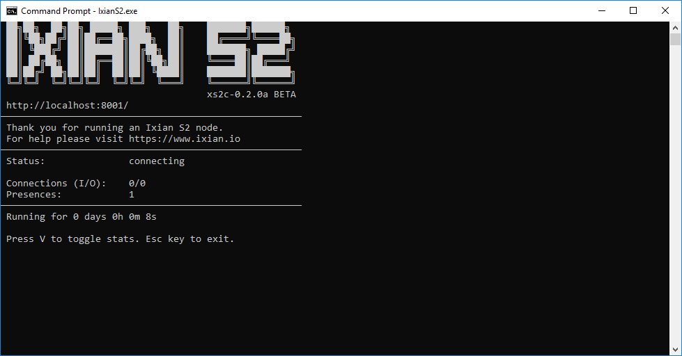 Ixian Console Output