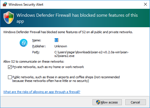 Ixian Firewall Window